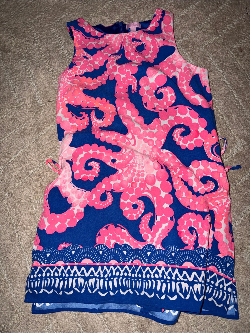 Lilly Pulitzer Donna Romper Sz 6 Ikat Blue M’ocean Octopus Print Dress
